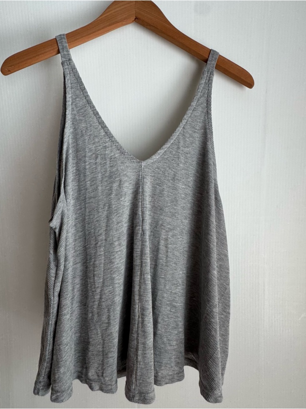Intimately Free People Women's Ribbed V-Neck Tank Top in Light Gray